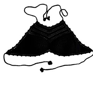 Bikini Lab Black Crochet Bikini Top